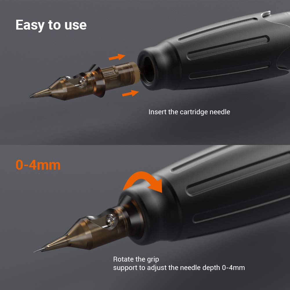 Hawink Rotary Tattoo Machine Pen Kit with Wireless Tattoo Power Supply One Tattoo Battery 20pcs Tattoo Needles Cartridge Black Tattoo Grip Tape Wrap EM136P199RCAG20-1