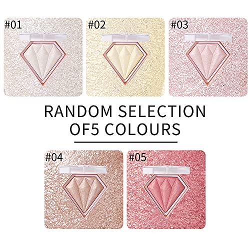 AKARY Face Glitter Blush Pink Shimmer Highlighter Blusher Powder Makeup Cosmetics Facial Contour Corrector Shine Rouge (#01 Pearl White)