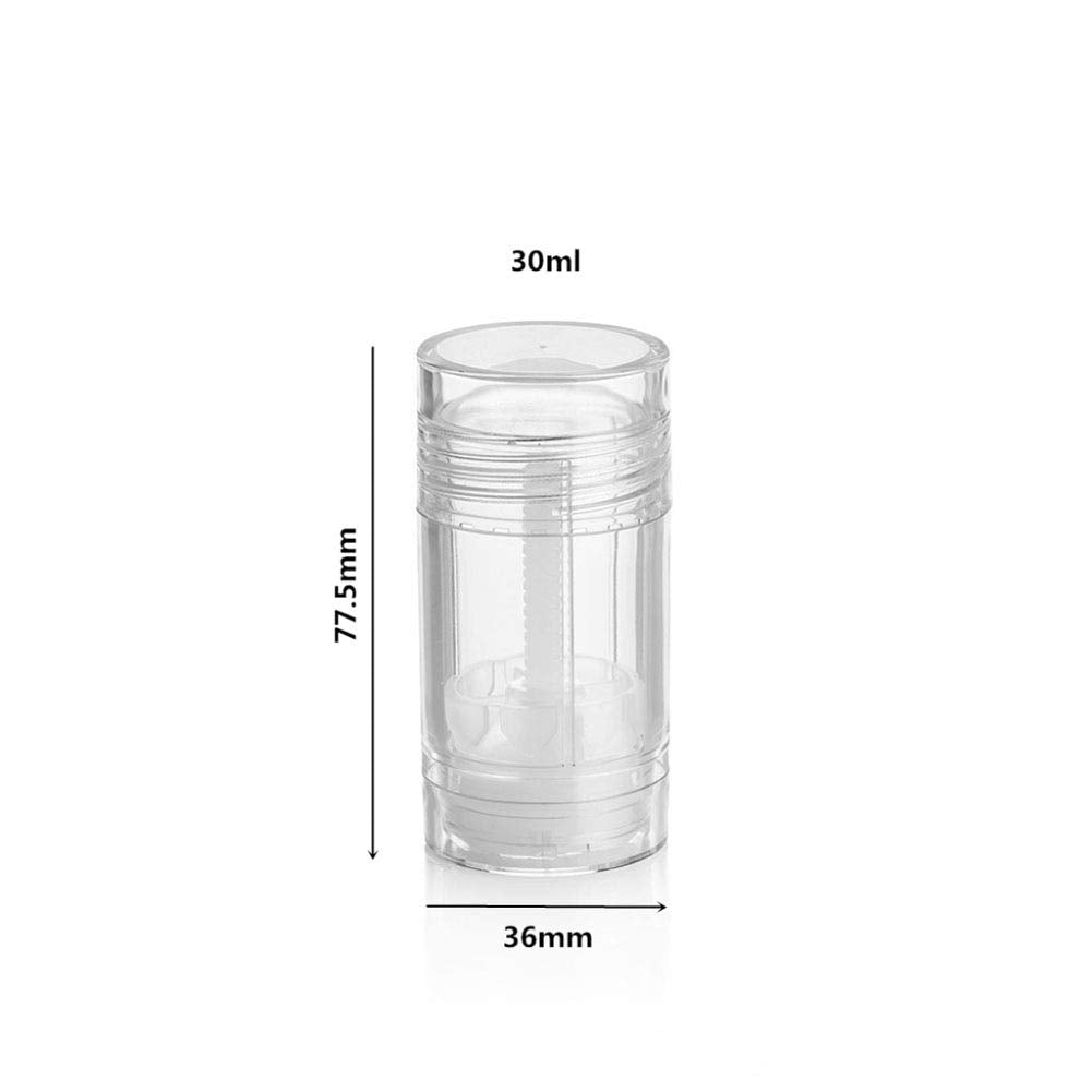 1 Oz(30ml) Twist-up Deodorant Containers,5 Pcs Clear Empty Deodorant Bottles Lip Balm Tubes Fot DIY Travel
