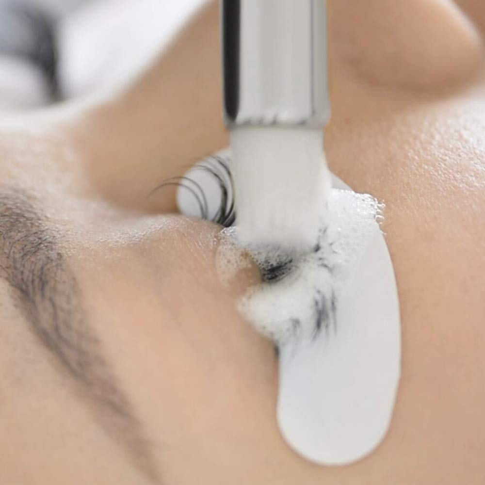 Eyelash Extension Foam Cleanser Shampoo & Brush (50ml) - Sensitive Paraben & Sulfate Free Eyelid/Lash Foaming Wash Cleaner To Remove Makeup Residue & Mascara - Perfect For Salon Use And Home Care