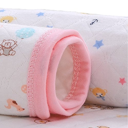 3pcs Pack Monvecle Baby Infant Cotton Waterproof Changing Pads Washable Resuable Diapers Liners Mats (3 Colors Pack-28x20)