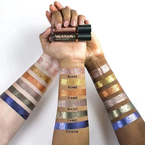 Flower Beauty Warrior Glitter Liquid Eyeshadow, Long-Lasting High-Impact Shimmer for Eyes, Cruelty-Free Makeup (Bomb)