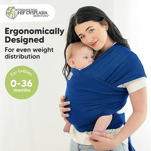 KeaBabies Baby Wrap Carrier - All in 1 Original Baby Carrier Newborn to Toddler Sling, Easy to Wear, Hands Free Bonding, Lightweight, Breathable Infant Wraps (Cobalt Blue)