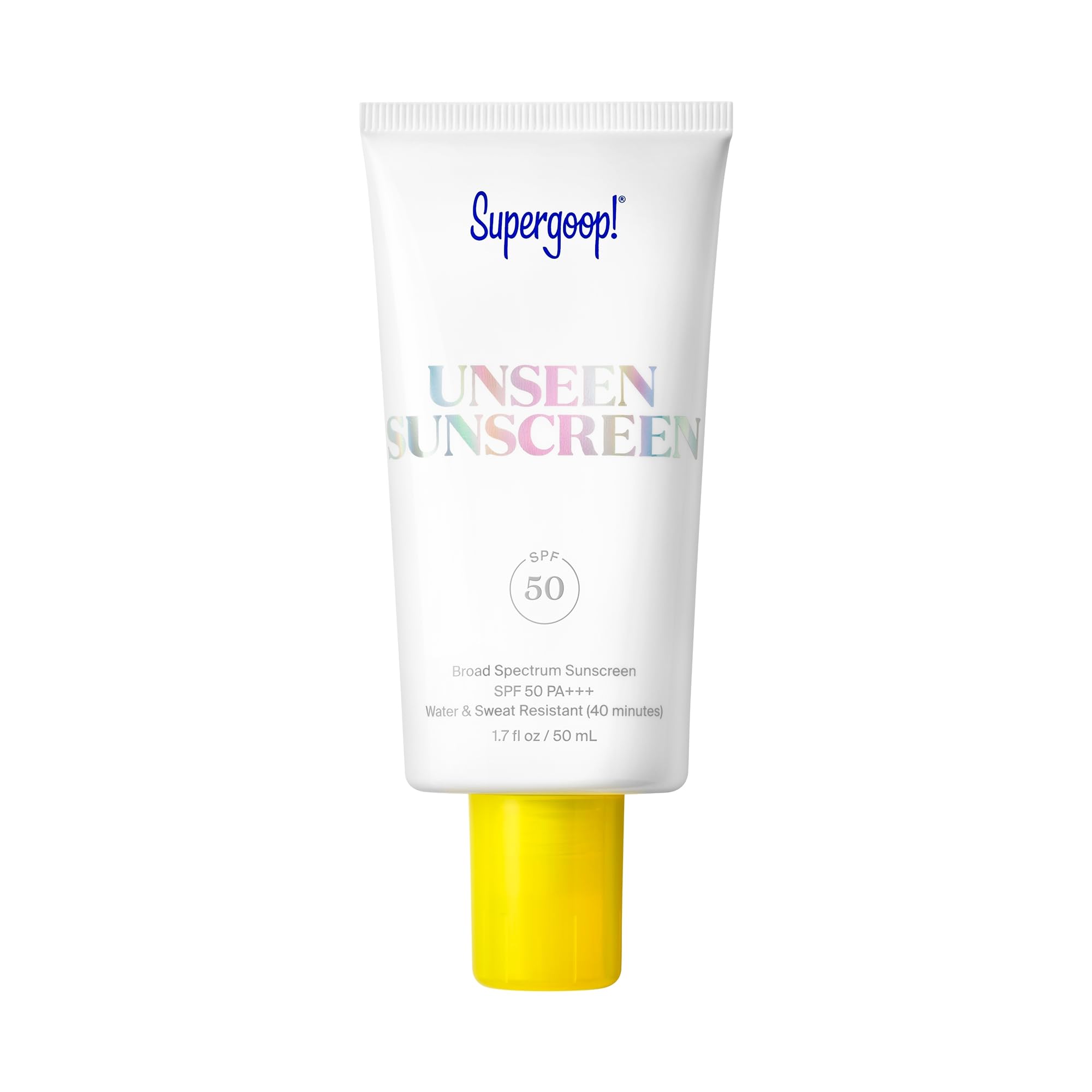 Supergoop! Unseen Sunscreen SPF 50 Invisible Sun Protection for Face - Broad Spectrum Face Sunscreen + Makeup-Gripping Primer - Weightless, Scentless, Oil Free - For All Skin Types - 1.7 fl oz