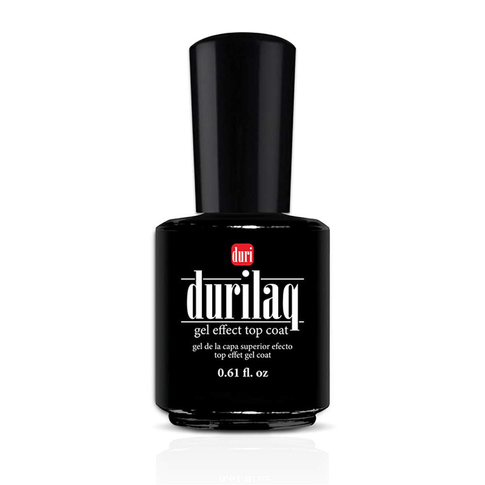 duri Nail Polish, Durilaq Gel Effect Top Coat, Glossy, Fast Drying and Long Lasting Gel Like Look, .61 fl.oz. 18 ml.