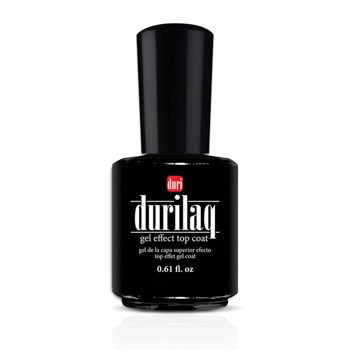 duri Nail Polish, Durilaq Gel Effect Top Coat, Glossy, Fast Drying and Long Lasting Gel Like Look, .61 fl.oz. 18 ml.