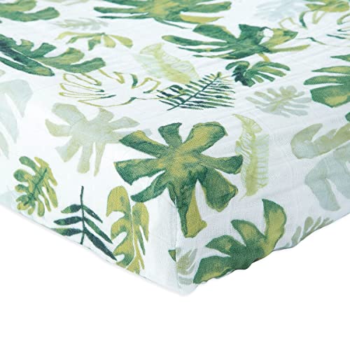 Little Unicorn Premium Changing Pad Cover | Extra Soft & Breathable Muslin Fabric (Tropical Leaf)