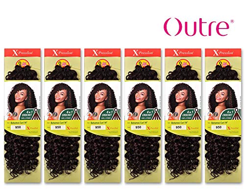 Outre Synthetic Hair Crochet Braids X-Pression Braid 4 In 1 Loop Bahamas Curl 14 (6-Pack, 1B) : 6-Pack, 1B