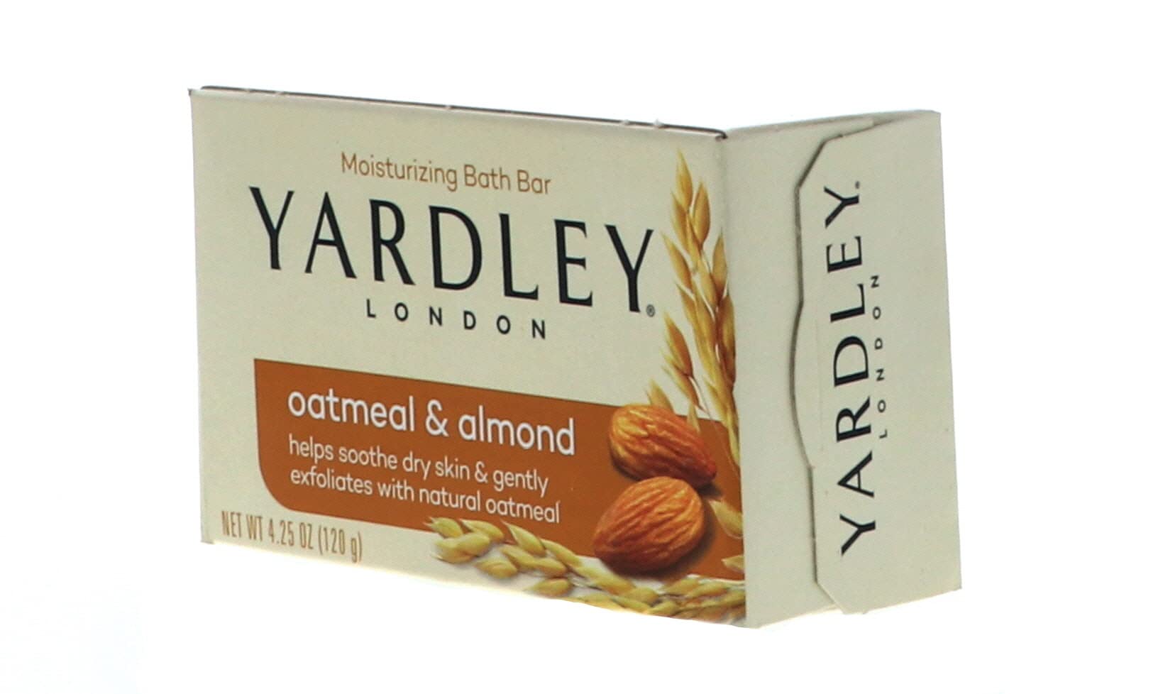 Yardley London Moisturizing Bar Oatmeal & Almond with Natural Oats 4.25 oz (Pack of 6)
