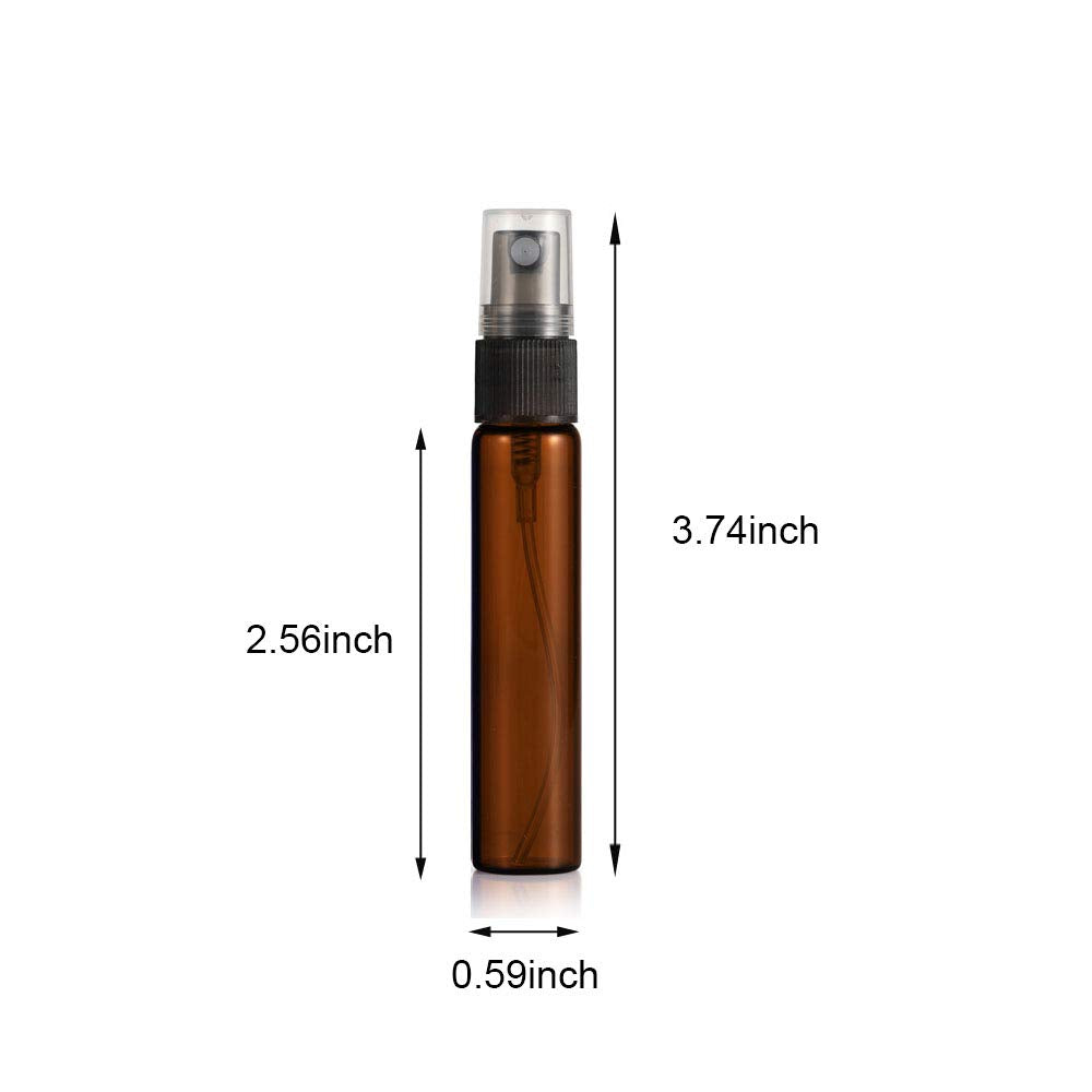 Elfenstall- 25 Pack Set 10ML Protable Refill Bulk Atomizer Spray Travel Perfume Bottle Hydrating Empty Bottle (Amber)