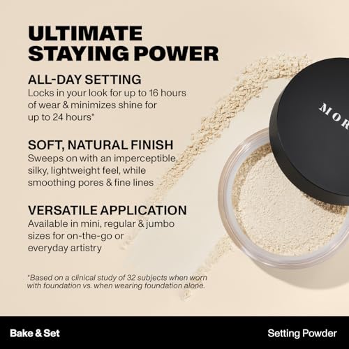 Morphe Totally Set Mini Brighten & Set Setting Powder Duo - Lightweight, Talc-Free Powder for Face Makeup Natural Finish - Minimizes Shine for Up to 24HR - Translucent (2 Count)