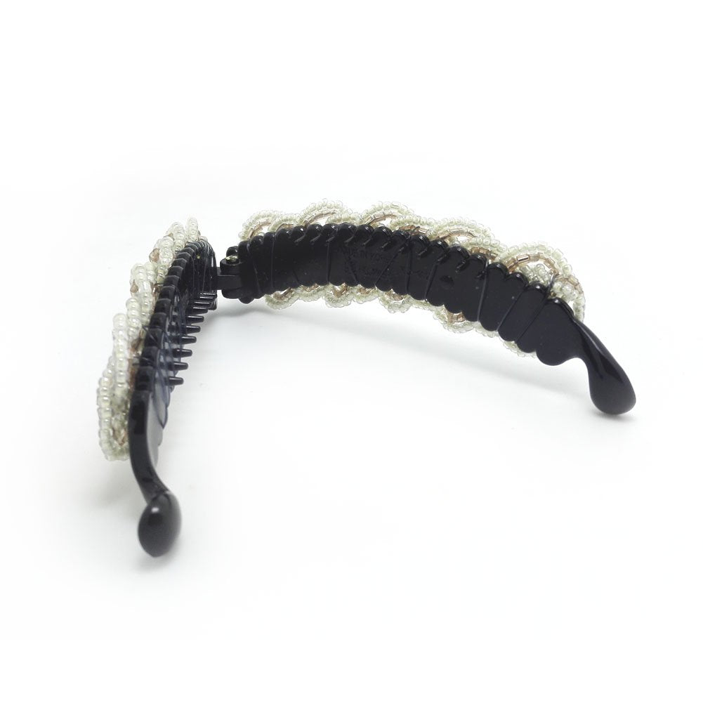 Meilliwish Noble Beautiful Lady Banana Hair Clip Ponytail Holder(H57)(White)