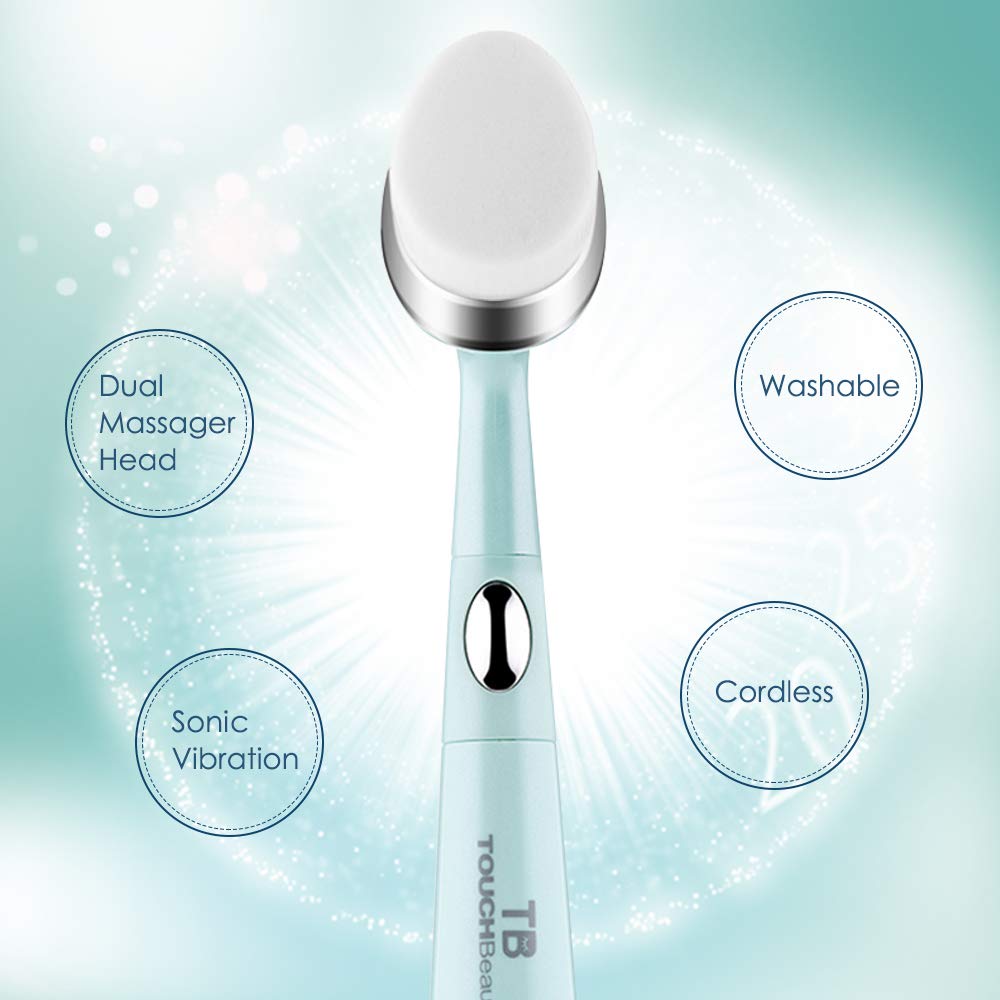 TOUCHBeauty Sonic Eye Massager with Soft Facial Cleansing Brush Eyes & Face Skin Care Device Relieves Dark Circles and Puffiness 1581