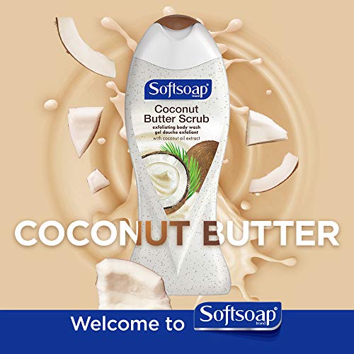 Softsoap Body Butter Coconut Scrub, Body Buff Wash, 15 Ounce (Pack of 2)