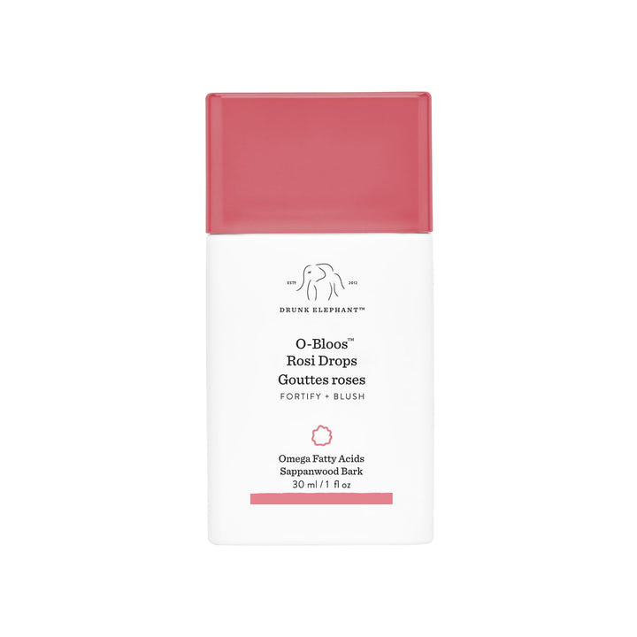 Drunk Elephant O-Bloos Rosi Drops - 30 ml/1 fl oz - Peachy-Pink Color Serum Drops - Clean Clinical Skincare - Cruelty-Free - Dermatologist-Tested - Free of Essential Oils, Silicones, and Fragrance