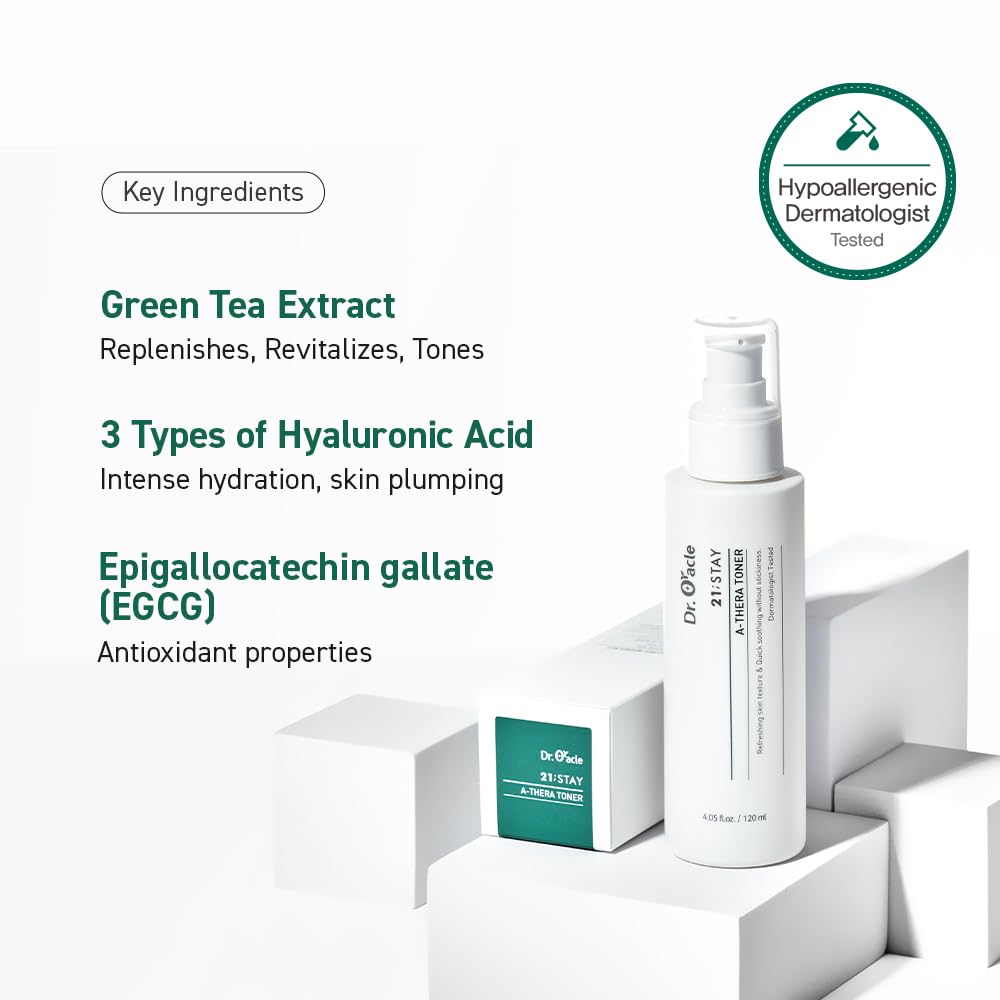A-Thera Toner Facial Moisturizer Face Serum Korean Skincare Toner for Sensitive Skin, (4.05fl.oz.fl.), Dermatologist Tested, 21;Stay by DR.ORACLE