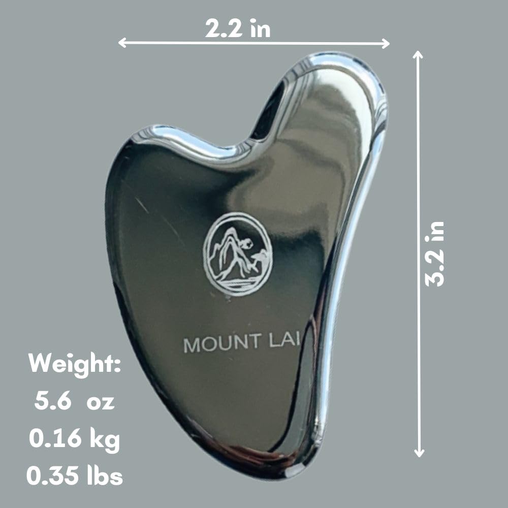Mount Lai - The Stainless Steel Gua Sha Facial Lifting Tool | Cooling Gua Sha to Sculpt Facial Features + Release Tension