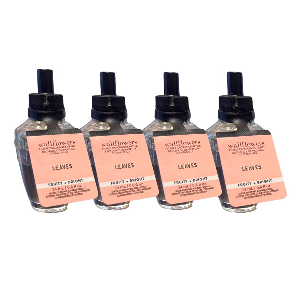 Bath & Body Works Leaves Wallflowers Home Fragrance Refill Bulbs 0.8 fl oz Each – Pack of 4
