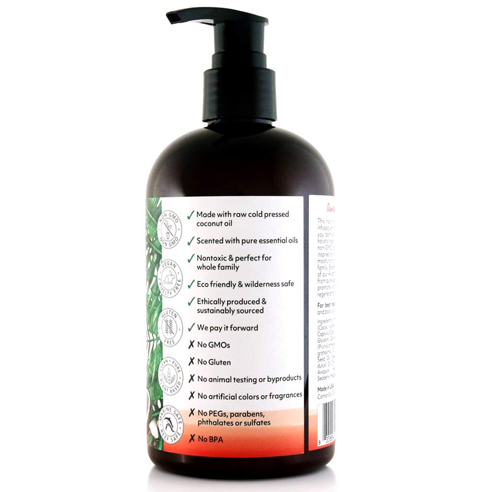 Organic Fiji Moisturizing Face and Body Organic Coconut Oil Lotion Awapuhi Seaberry 12 Ounce