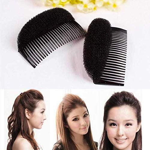 KDDOM 2 Pcs French style Bun Maker Braid Tool,Charming Bump It Up Volume Inserts Do Beehive Hair Styler Tool for Girl Woman Hair Accessories(Black,Brown)