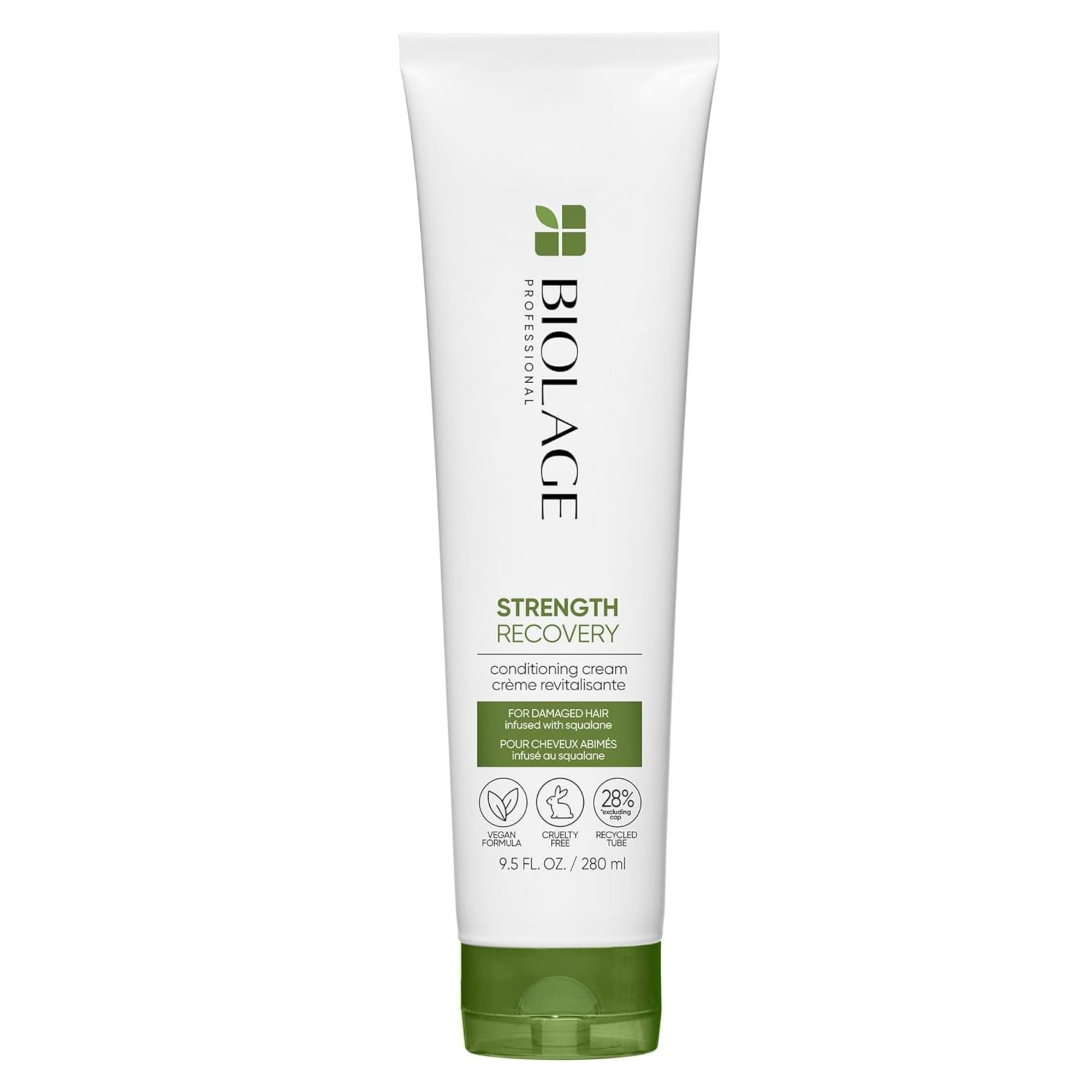 Biolage Strength Recovery Conditioner - Moisturizes & Strengthens Damaged Hair, Softness & Shine, Olive Squalane & Vegan Proteins, Paraben-Free, Vegan, 7.9 Fl Oz, Packaging May Vary