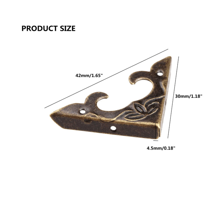 dophee 20Pcs Antique Brass Box Corner Protectors, Vintage Decorative Corner Brackets Guards for Jewelry Box Wooden Case Chest Table Desk Photo Frame, 1.18x1.18x0.18