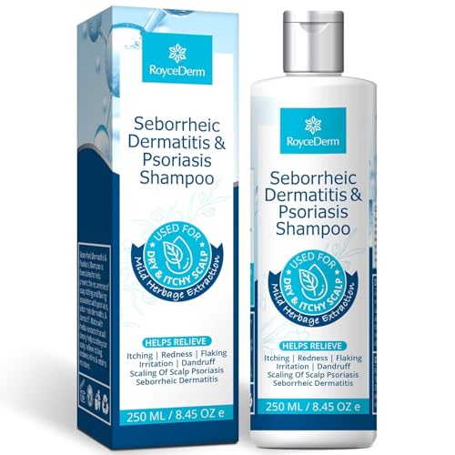 Roycederm Psoriasis Shampoo, Seborrheic Dermatitis Shampoo, Folliculitis Shampoo, Dandruff Shampoo, Scalp Psoriasis & Seborrheic Dermatitis Treatment, Dry Itchy Scalp Treatment