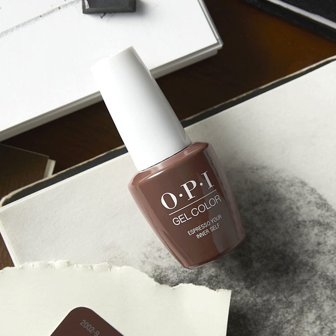 OPI GelColor, Espresso Your Inner Self, Brown Gel Nail Polish, Downtown LA Collection, 0.5 fl. oz.