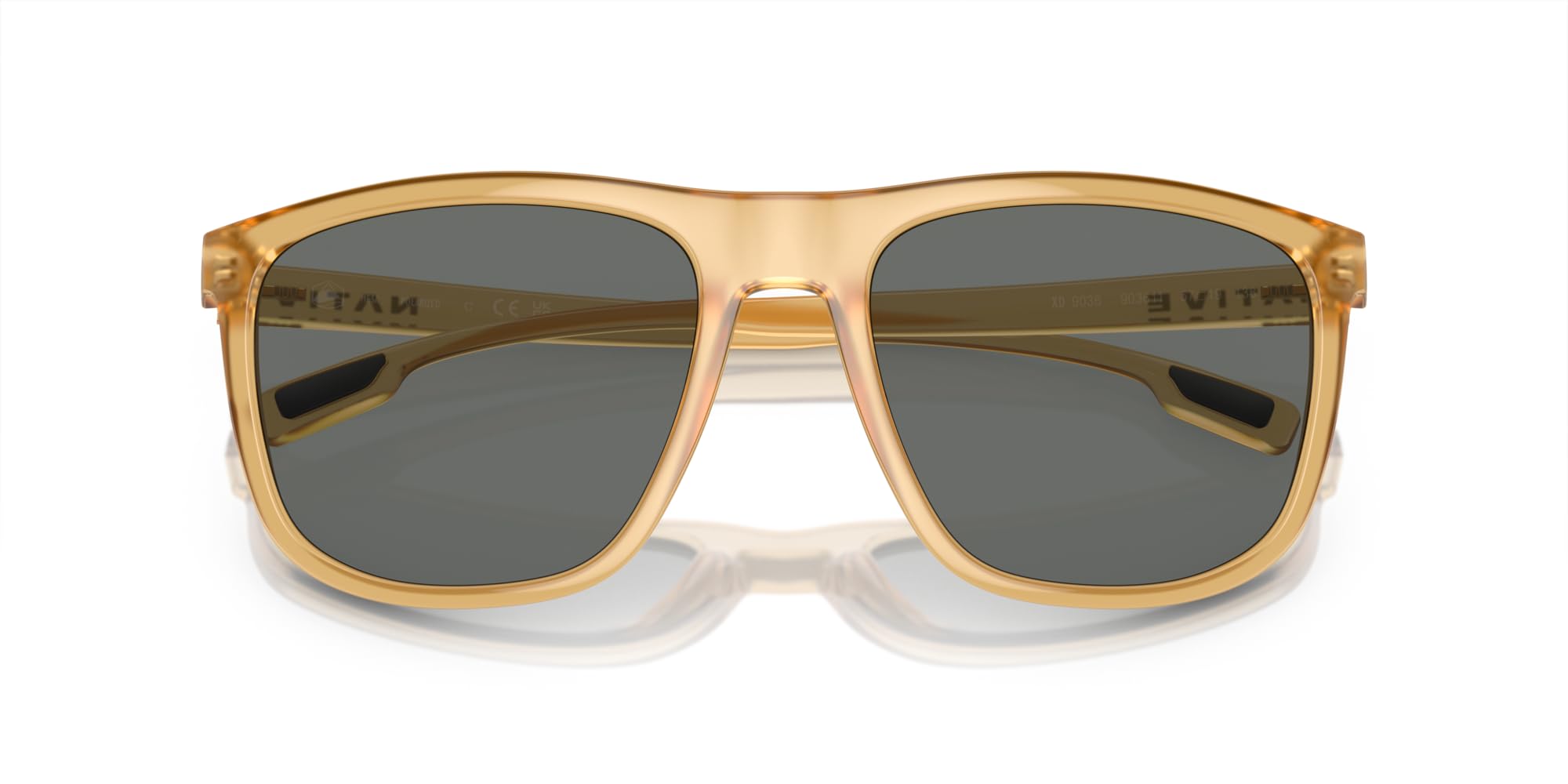 Native Men's XD9036 Mesa Square Sunglasses, Topaz Crystal/Grey Polarized, 57 mm