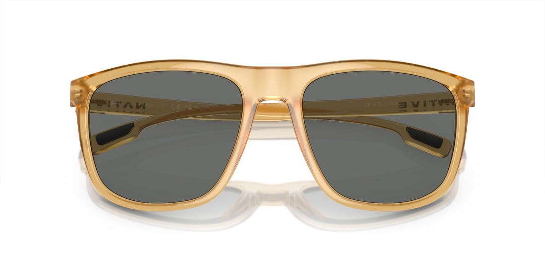 Native Men's XD9036 Mesa Square Sunglasses, Topaz Crystal/Grey Polarized, 57 mm