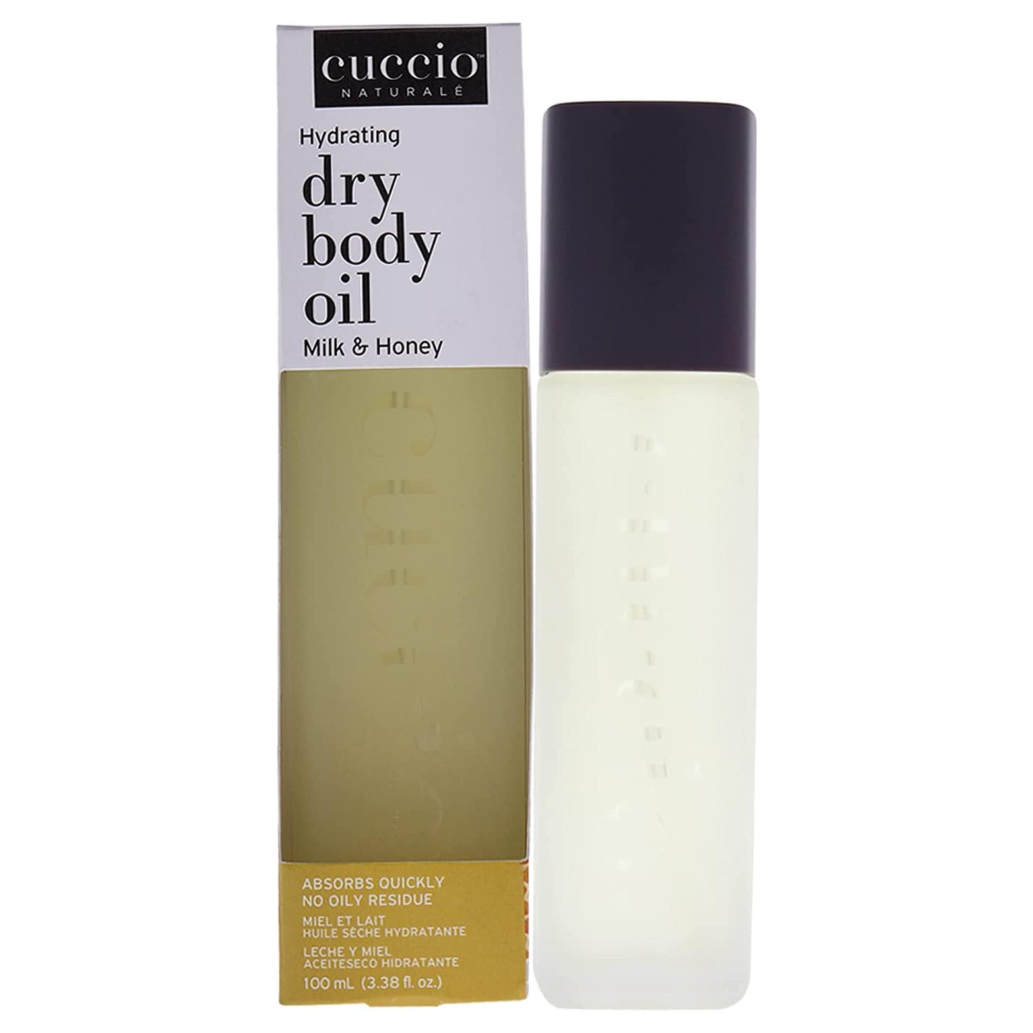 Cuccio Naturale Hydrating Dry Body Oil, Renewing Scented, Non-Greasy Lightweight, Moisturize Therapy For Very Dry Skin, Paraben Free, Soft & Nourished Skin - 100ML (MILK & HONEY)