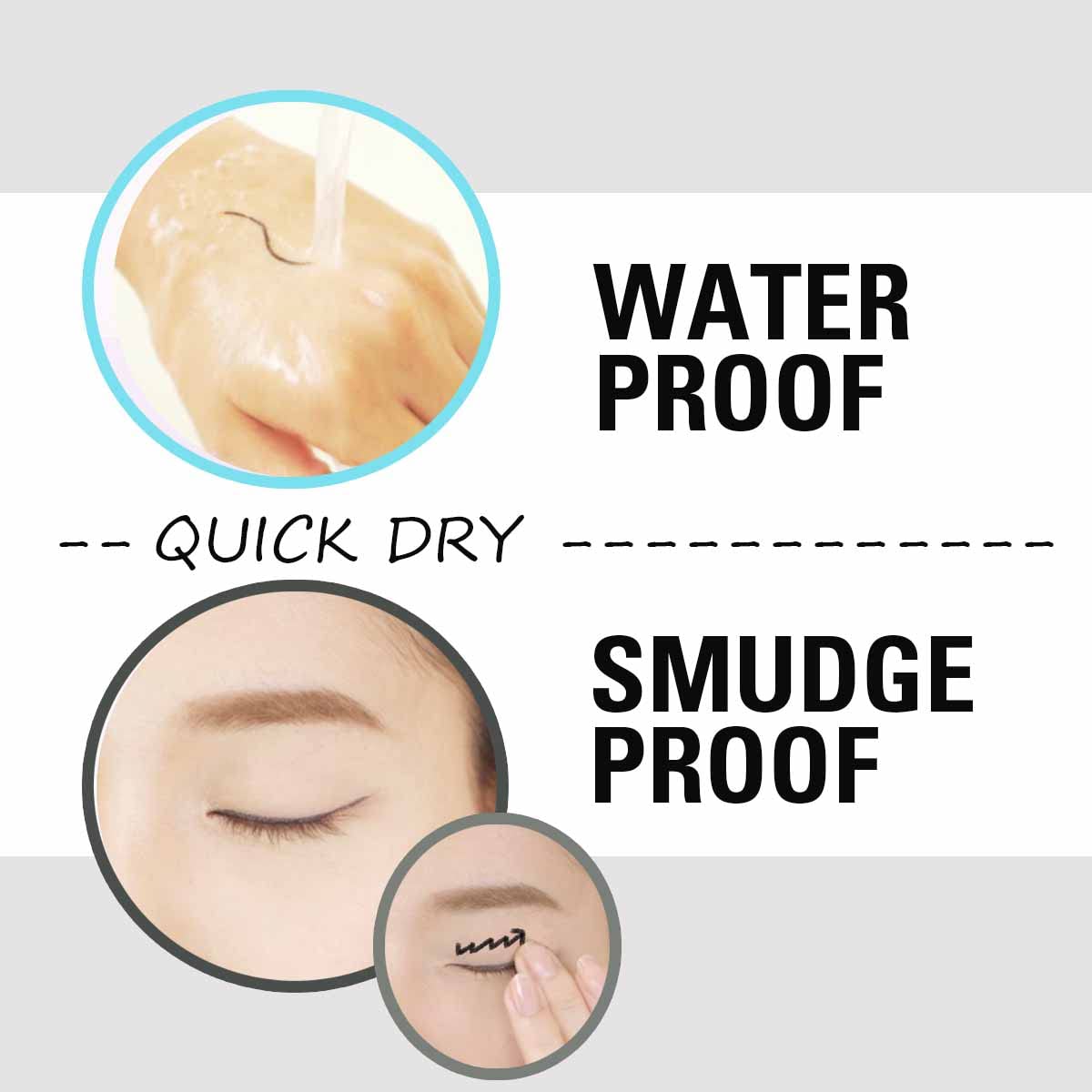 Heroine Make by KISSME Eyeliner Trio Set | 3 Full-Size - Waterproof Smooth Liquid Eyeliner, Japanese Eye Makeup for Smudge-free, Super Keep 01 Jet Black