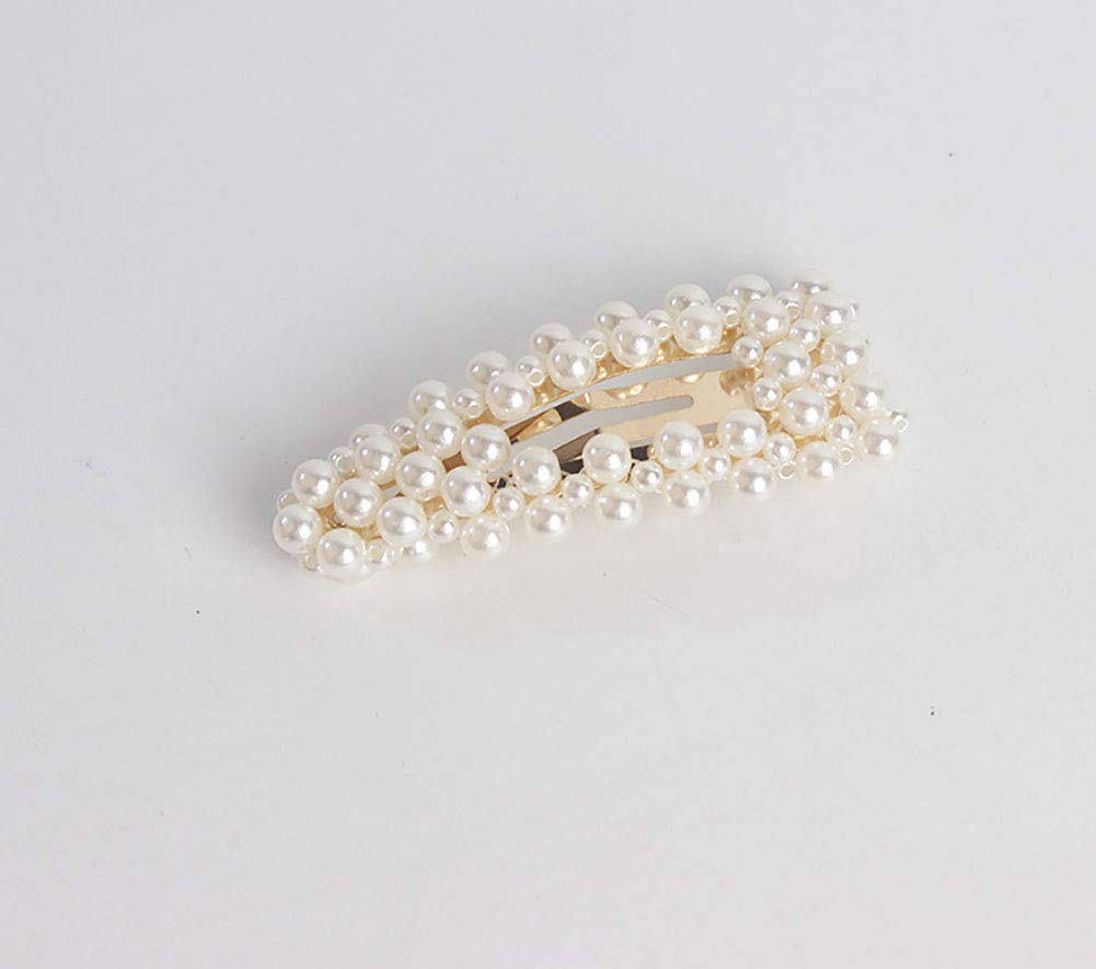 2PCS Women Fashion Sweet Imitation Pearl Hair Clip Hairpin Hair Accessories Simple Alloy BB Hairgrip (A# - Gold)