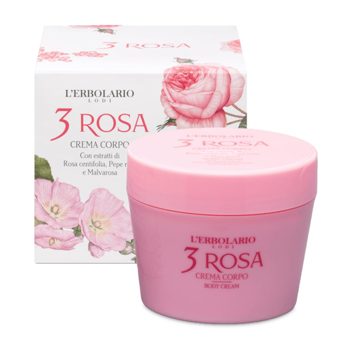 3 Rosa (Three Pinks) Perfumed Body Cream by Lââ‚¬â„¢Erbolario Lodi