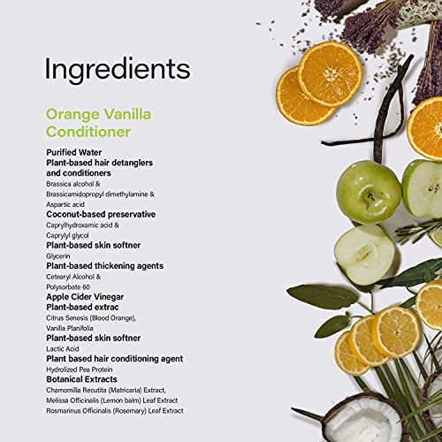 Phillip Adam Orange Vanilla Conditioner for Smooth and Shiny Hair - No Harsh Chemicals - Safe for Color Treated Hair - Delicious Natural Scent - 12 Ounce