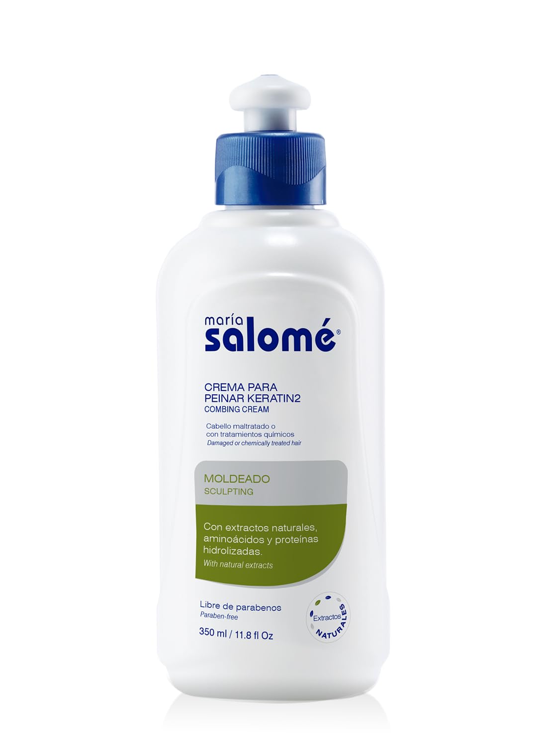 Maria Salome Maria Salome Crema para Peinar Keratin2 Sin Sal Leave in Conditioner 350ml 11.8 fl Oz