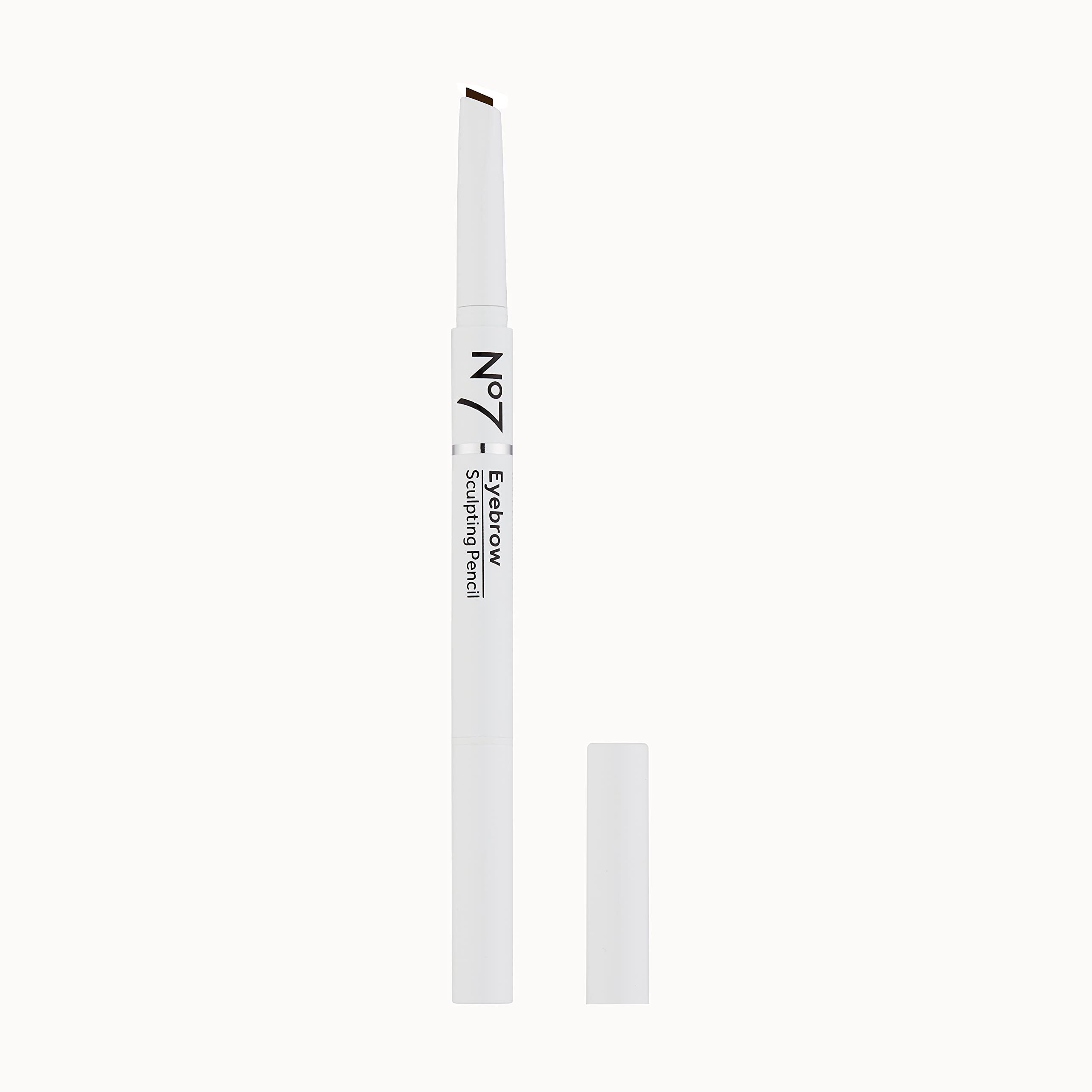 No7 Beautiful Eyebrows Sculpting Pencil - Black - Precision-Tip Eyebrows Pencil with Angled Brush Tip - Sculpting Brow Pencil with Spoolie Brush to Comb & Style Brows - (0.2g)