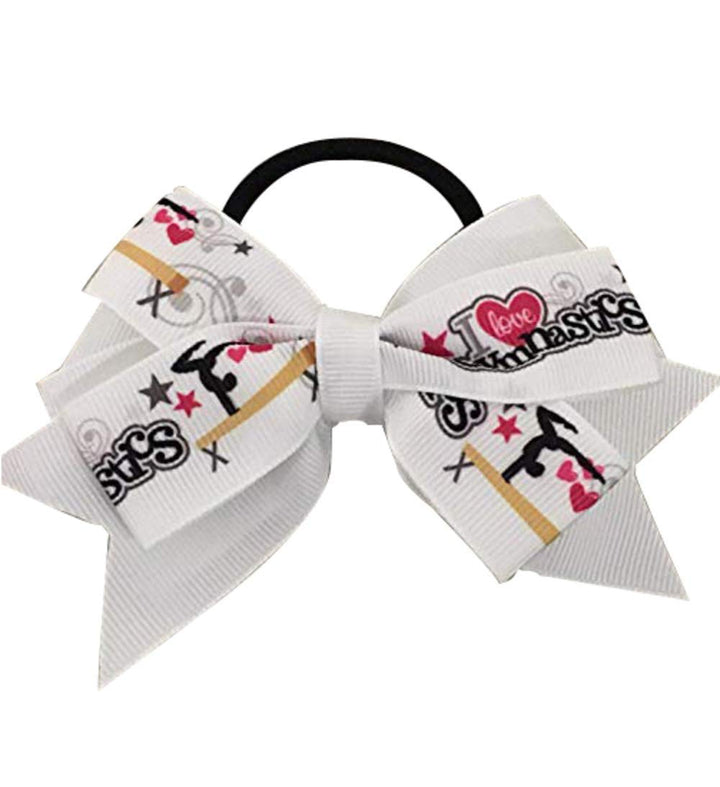 Sportybella Gymnastics Hair Bow- Girls Gymnastics Hair Accessories- Gymnastics Elastics for Gymnast
