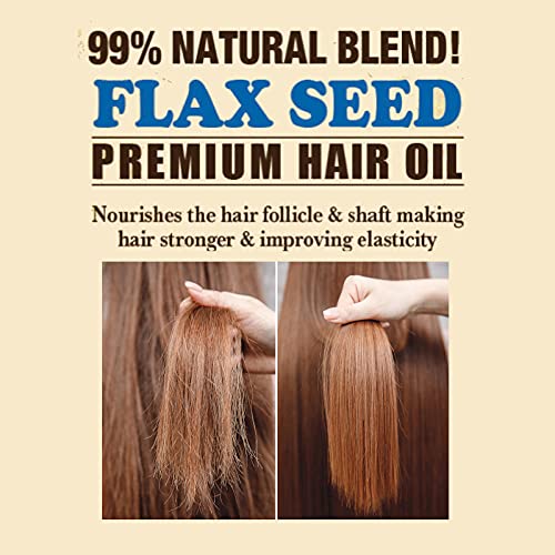 Difeel Premium Natural Hair Oil - Flax Seed Hair Oil 2.5 oz. - Strengthening & Moisturizing Hair Oil Treatment