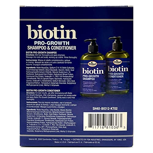 Difeel Pro-Growth Biotin Shampoo & Conditioner 2-PC Gift Set - Shampoo and Conditioner for Thinning Hair and Hair Loss, Sulfate Free Shampoo & Conditioner