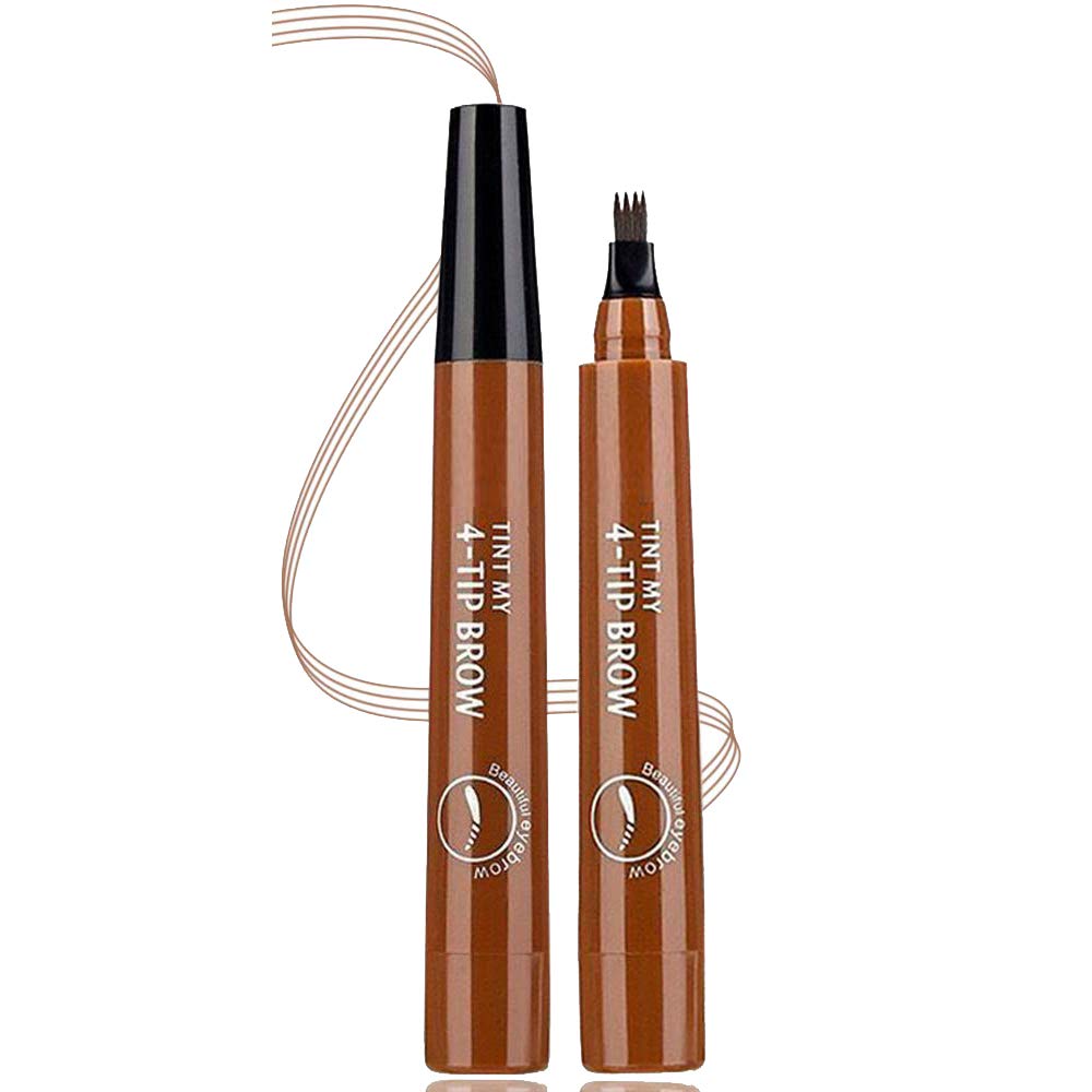 Eyebrow Pen, Microblading Eyebrows, 4 Points Eyebrow Pencil, Creates Lasting MakeUp Professional Natural Looking Eyebrows, Cover Sparse Areas, Daily Waterproof Eyebrow Pen