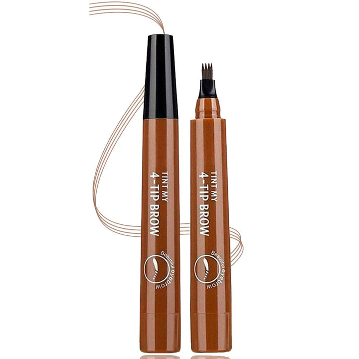 Eyebrow Pen, Microblading Eyebrows, 4 Points Eyebrow Pencil, Creates Lasting MakeUp Professional Natural Looking Eyebrows, Cover Sparse Areas, Daily Waterproof Eyebrow Pen