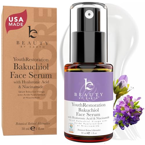 Bio Retinol Alternative Bakuchiol Serum - Smooths Skin & Reduces Fine Lines, USA Made with Natural & Organic Ingredients, Anti-Aging Skin Care Formula, Vegan, Cruelty Free