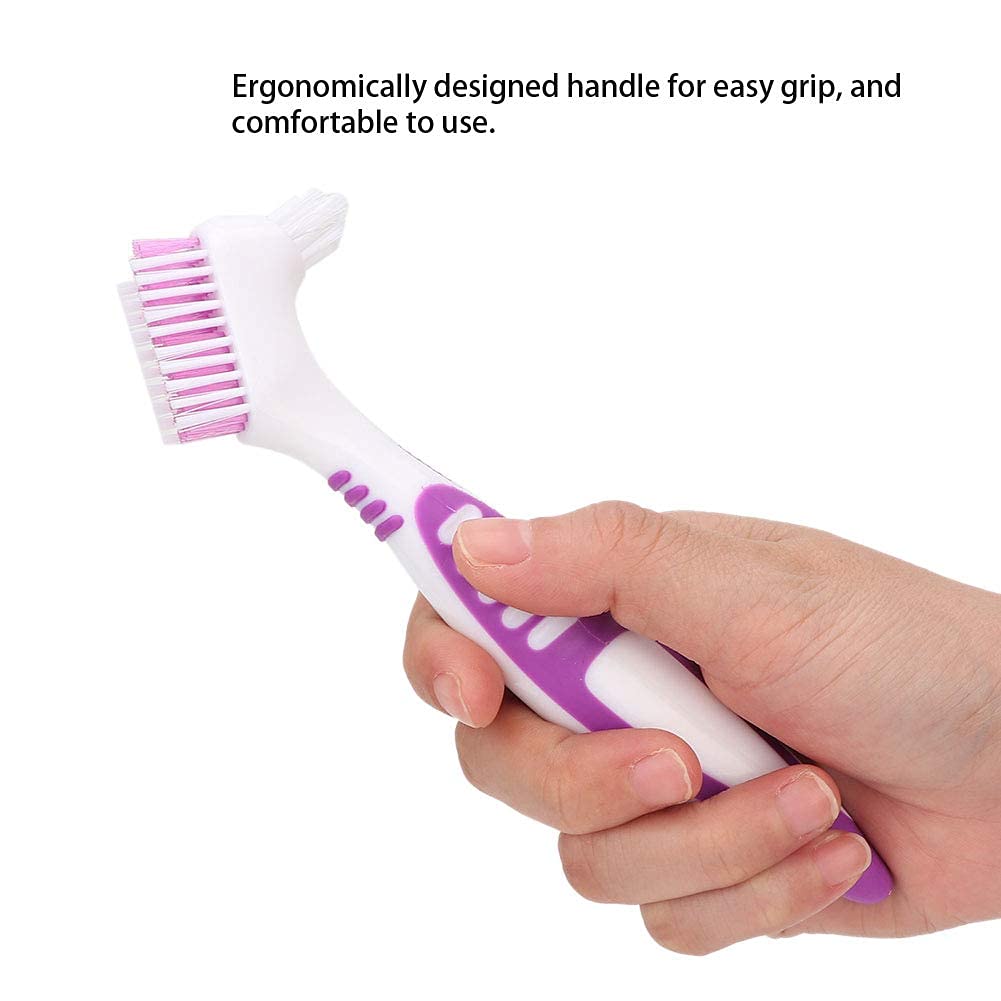 Denture Brush, 2pcs/set, Specially Designed to Thorough Cleaning Dentures & Bridges