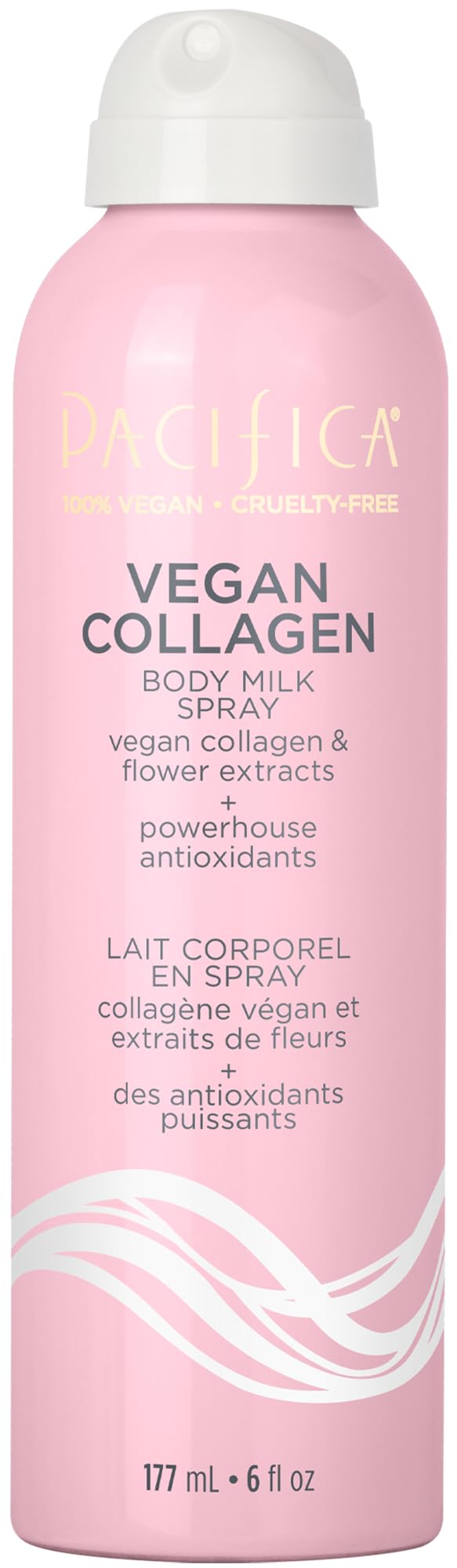 Pacifica Beauty Vegan Collagen Body Milk Spray, Bath and Body, Hydrating, Moisturizing, Body Lotion, Body Serum, Non Aerosol, For Dry Skin, Body Care, Skin Care, 6 fl oz (1 Count)