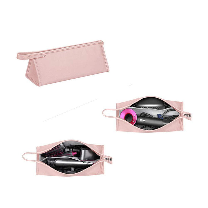 Buwico PU Leather Travel Case Portable Storage Bag for Dyson Airwrap Styler/Dyson Supersonic Hair Dryer, Waterproof Anti-Scratch Dustproof Shockproof Protection Organizer Travel Gift Case (Pink)