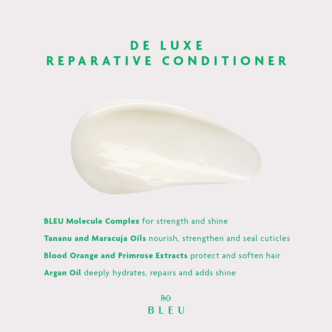 R+Co BLEU De Luxe Reparative Conditioner – Luxury Hydrating and Nourishing Hair Treatment for Repair and Restoration – Sulfate-Free, Paraben-Free, Vegan-Friendly Formula, 6.8 oz