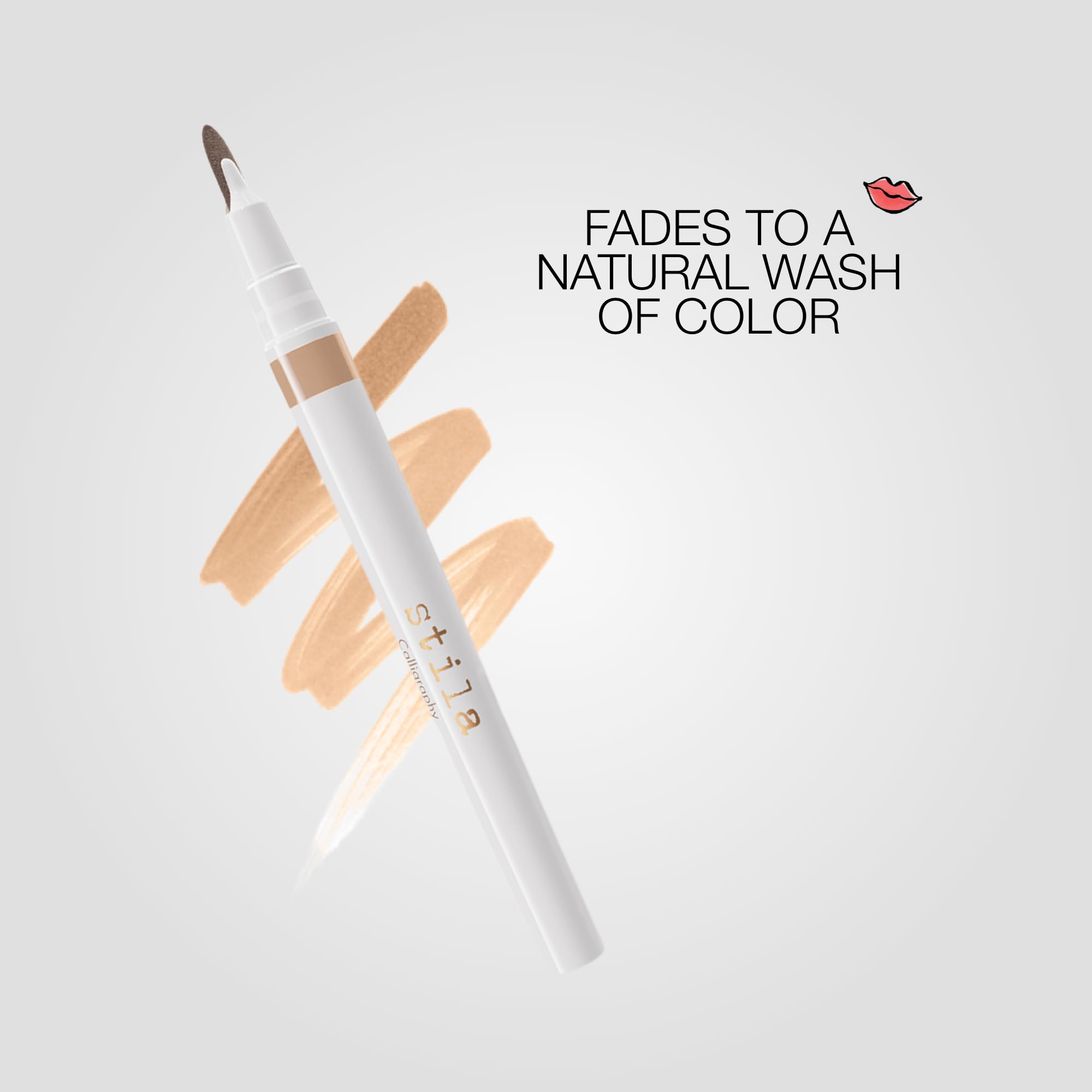 stila Calligraphy Lip Stain, Long-Lasting Tint, Moisturizing, Transfer-Proof, Lightweight, Sheer Buildable Color, Fades to a Natural Wash of Color, Hillary, .22 Fl. Oz.