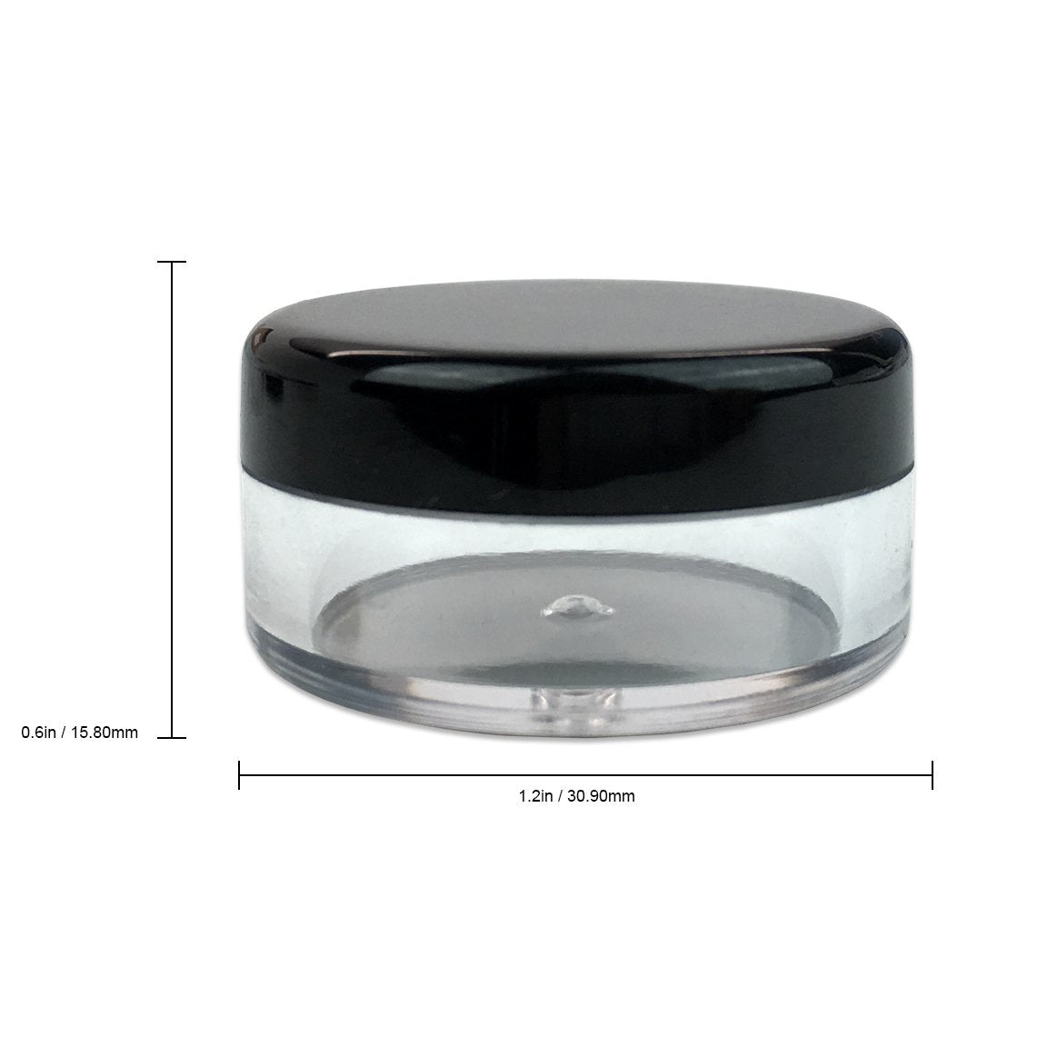 Beauticom 5 G/5 Ml High Quality Clear Plastic Cosmetic Container Jars With Black Lids (Quantity: 50pcs)