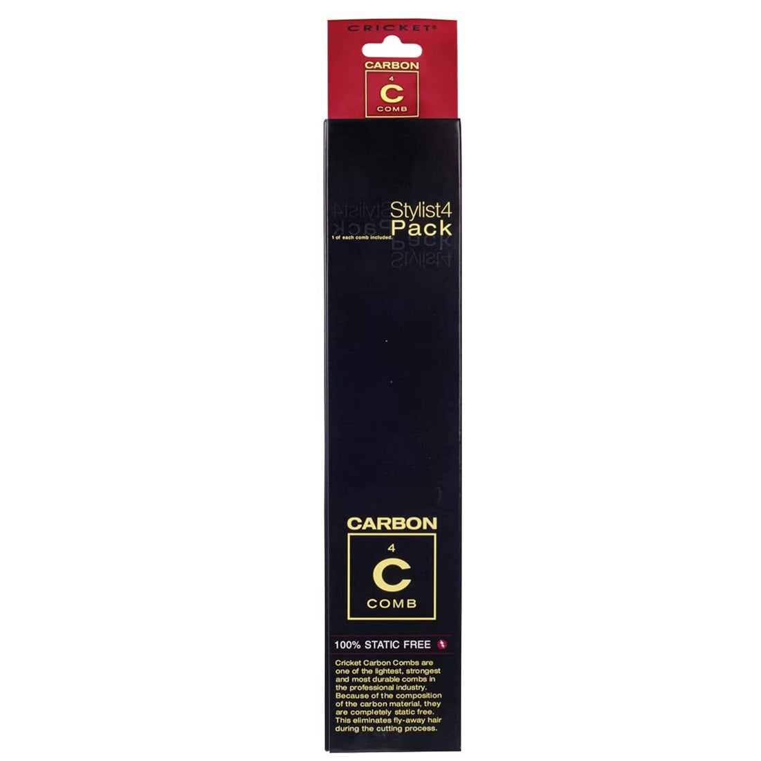 Cricket Stylist Carbon Comb 4 pack